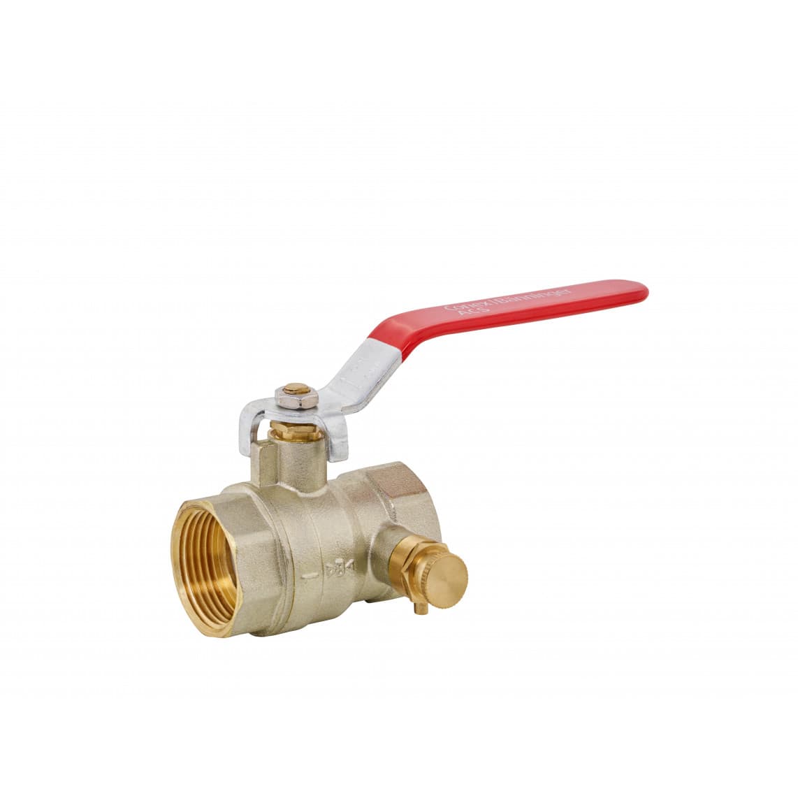 988596155 Robinet à sphère, nickelé, 1/2" F, avec vidange