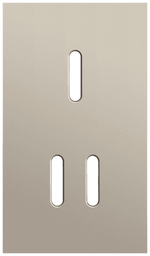 Plaque de recouvrement double, verticale 60 mm d'entraxe, pour une fonction de commutation simple et une double, Niko Rocker steel champagne coated