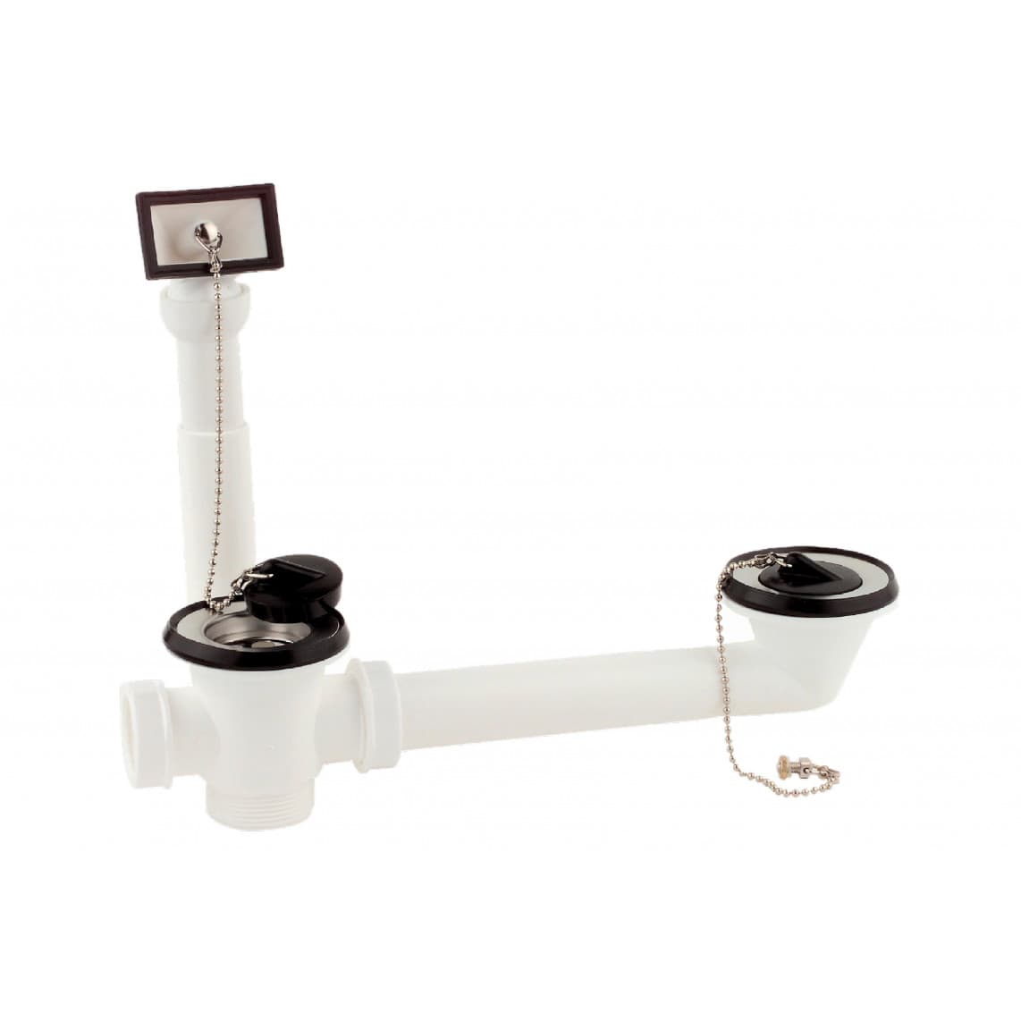 98834248 KS Évier double garniture de vidage et de trop plein, 1 1/2" M x 70 mm, réglable en hauteur, de trop plein sur le côté