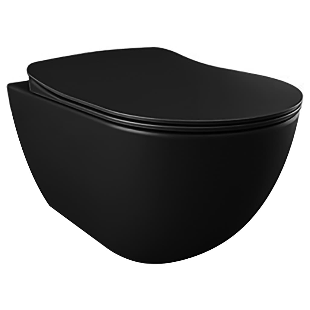 CREAVIT FREE WC SUSPENDU AVEC BIDET – SANS BRIDE - SANS ABATTANT – NOIR CHARBON MAT