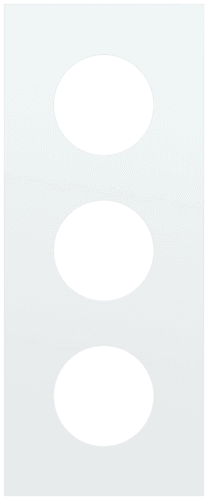Plaque de recouvrement triple , entraxe 60 mm, pour 3 prises de courant, Niko Rocker et Niko Toggle, steel white coated