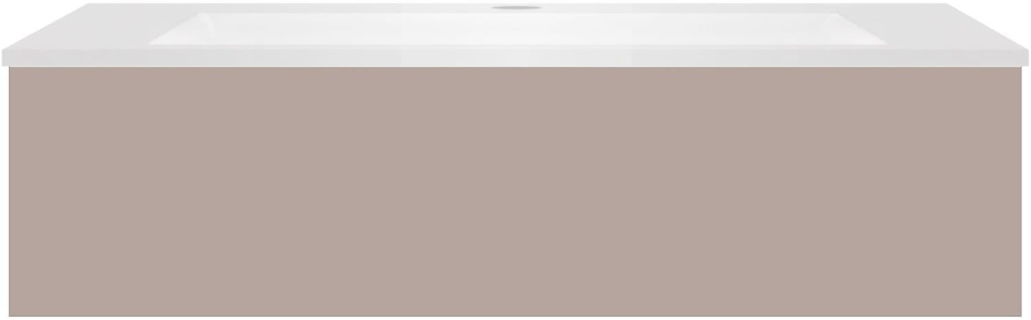 SOUS MEUBLE COFFEE 1 TIROIR 120 BASALTGRIS+LAVABO EN MARBRE SYNTHETIQUE BLANC