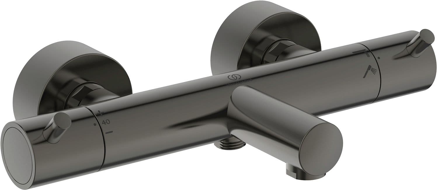 THERMOSTAT BAIN CERATHERM T125 IDEAL STANDARD POIGNEES DE GOUPILLE BRUSHED GUN METAL