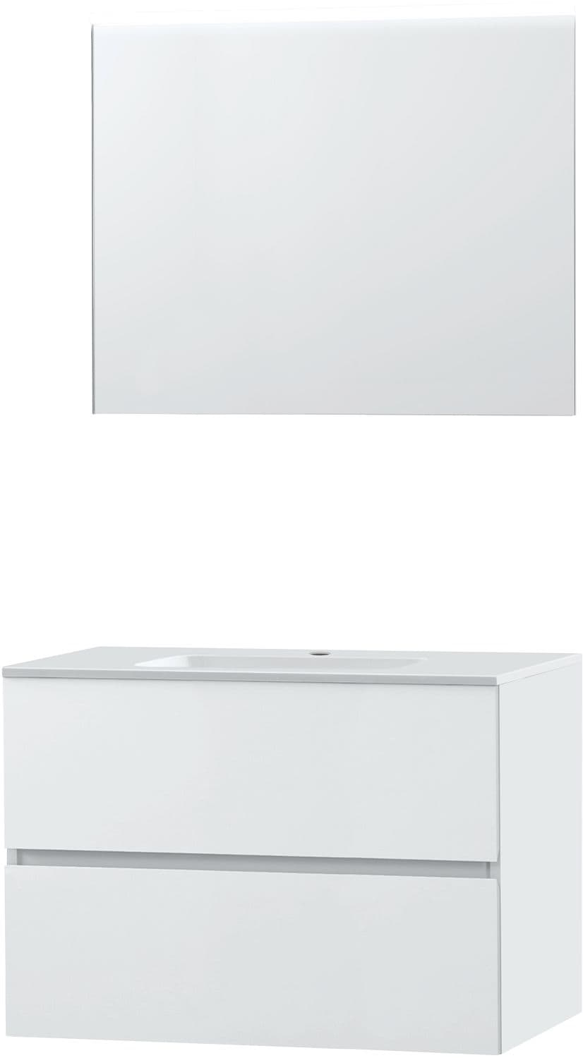 MEUBLE MOLTO POUDRE BLANC 90 MARBRE SYNTHETIQUE MIROIR