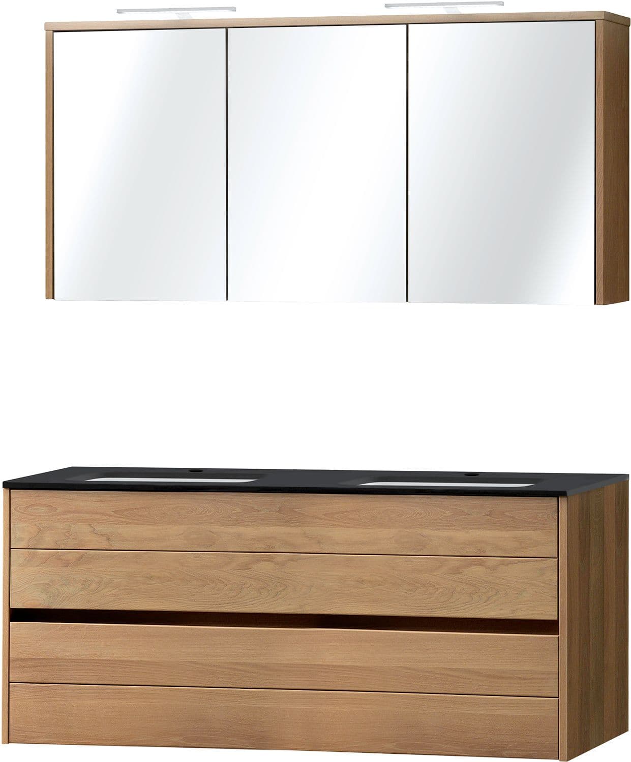 MEUBLE COMBO CHENE MASSIF 140 BLEU BELGE ARMOIRE TOILETTE