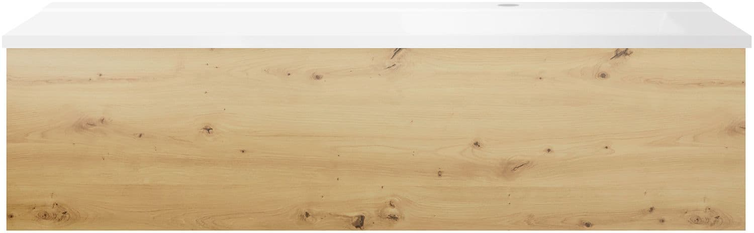 SOUS MEUBLE COFFEE 1 TIROIR 120 CHENE DECOR URBAN+LAVABO DROITE BLANC MAT