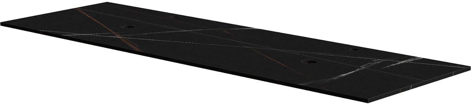 TABLET MARBRE CERAMIQUE PURO L160 H1,2 2VIDAGES/TROU ROBINETS BAMBOO BLACK