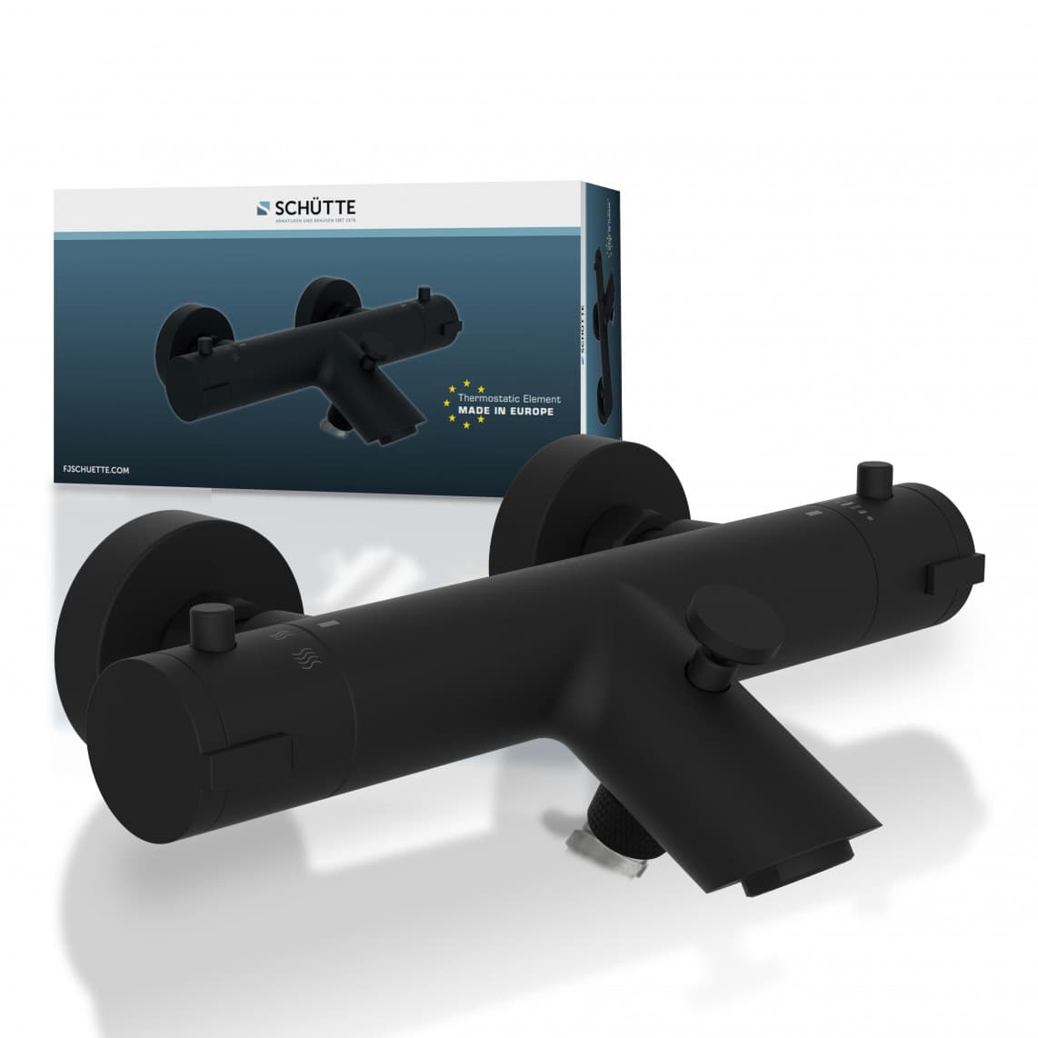 52476 LONDON Mitigeur thermostatique bain/douche, noir mat