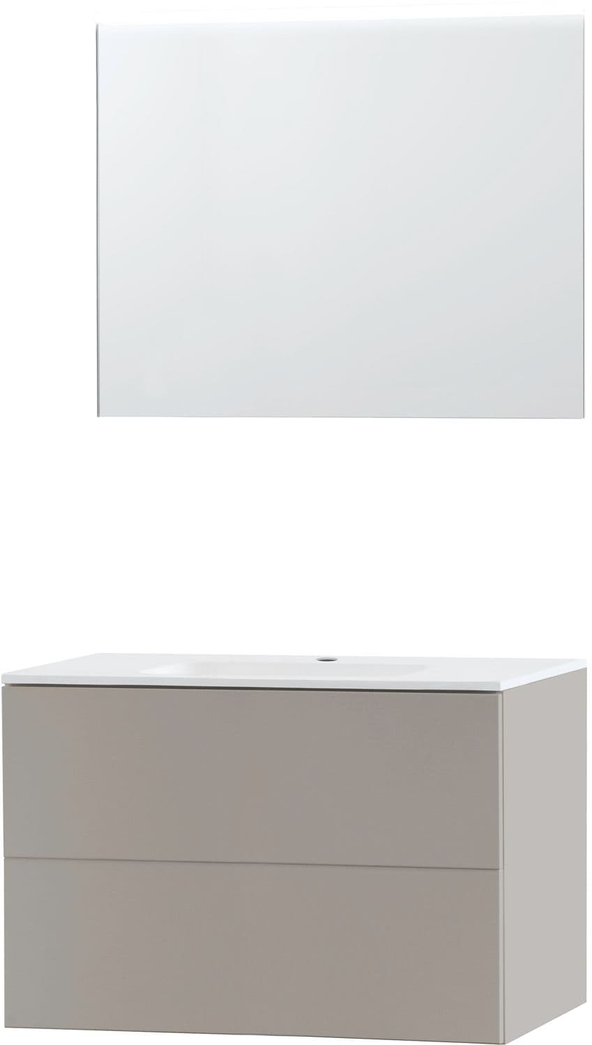 MEUBLE PURO SOLO GRIS 90 MARBRE SYNTHETIQUE MIROIR