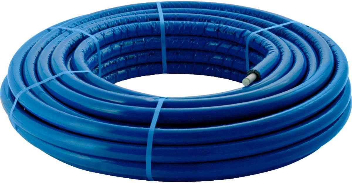 TUBE MULTICOUCHE + ISOLATION 6MM GEBERIT 20X2MM BLEU ROULEAU 50M FLOWFIT GEBERIT