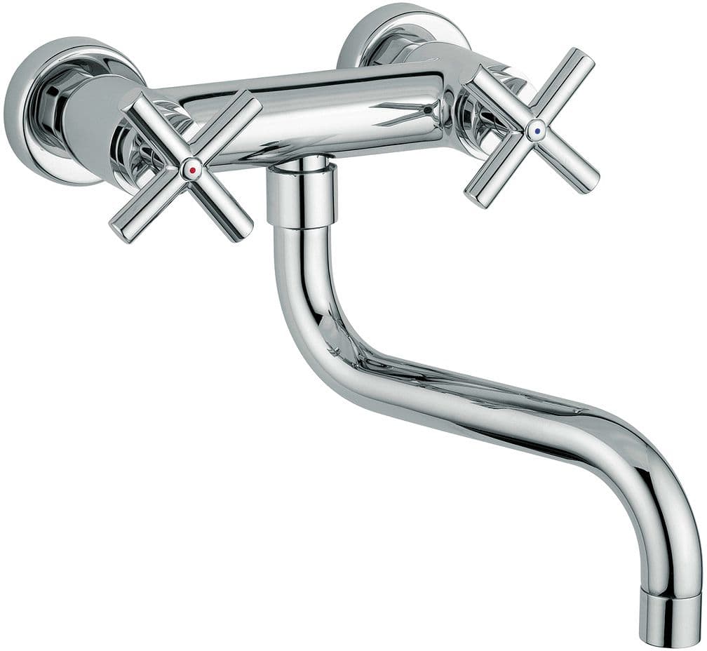 MITIGEUR MURAL QUATTRO BEC EN-DESSOUS 18CM CHROME