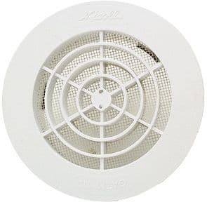 GRILLE RONDE NICOLL POUR TUBE PVC 160MM BLANCHE +MOUSTIQUAIRE