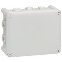 Boîte rectangulaire Plexo IP55 étanche - Gris - 10 embouts