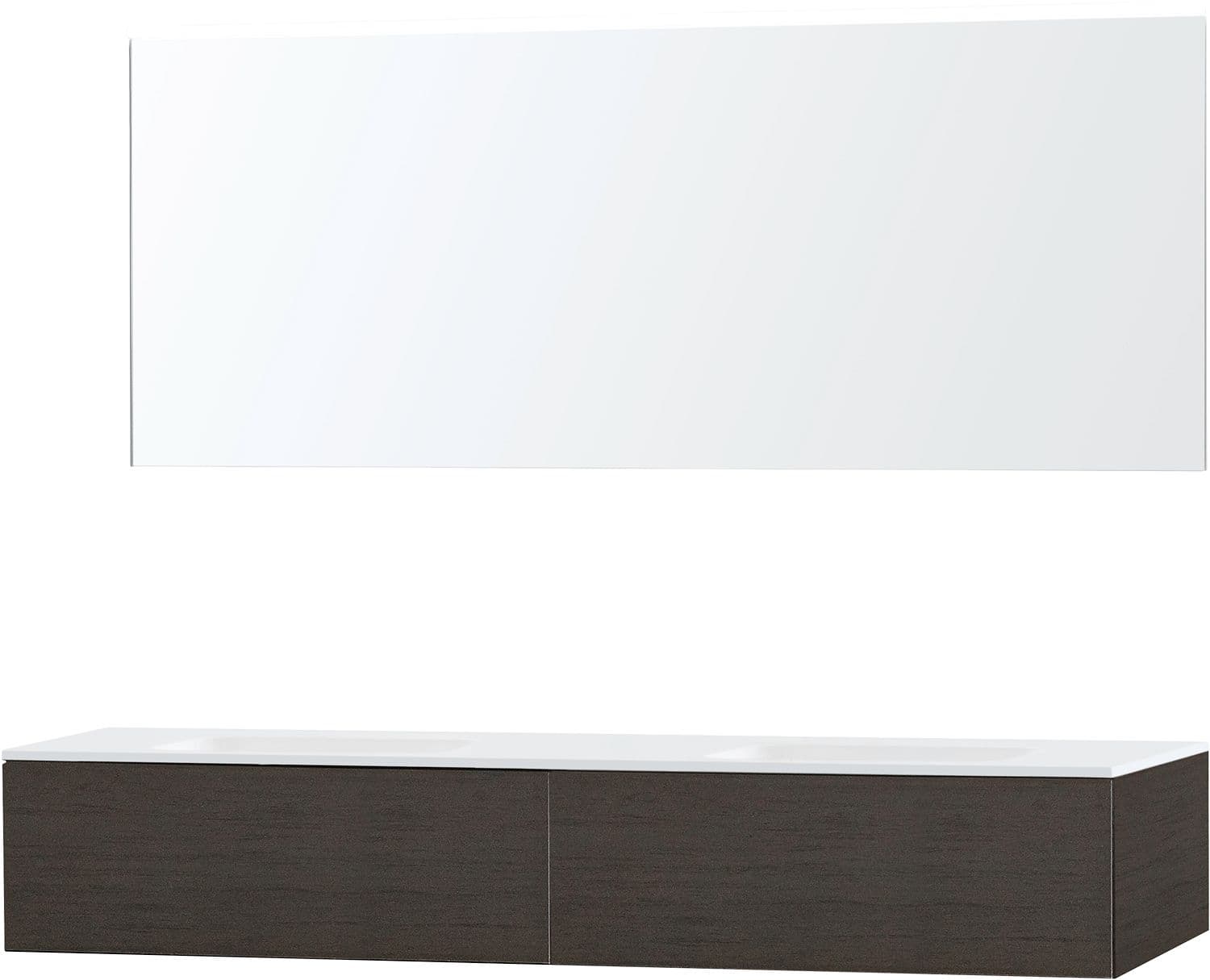 MEUBLE PURO DUO WENGE 180 1 TIROIR SOLID MOLTO MIROIR
