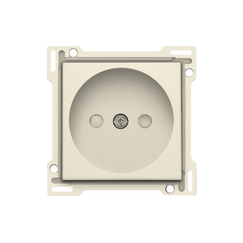 Set de finition pour prise de courant sans terre, avec obturateurs de protection, profondeur d’encastrement de 21 mm, couleur cream