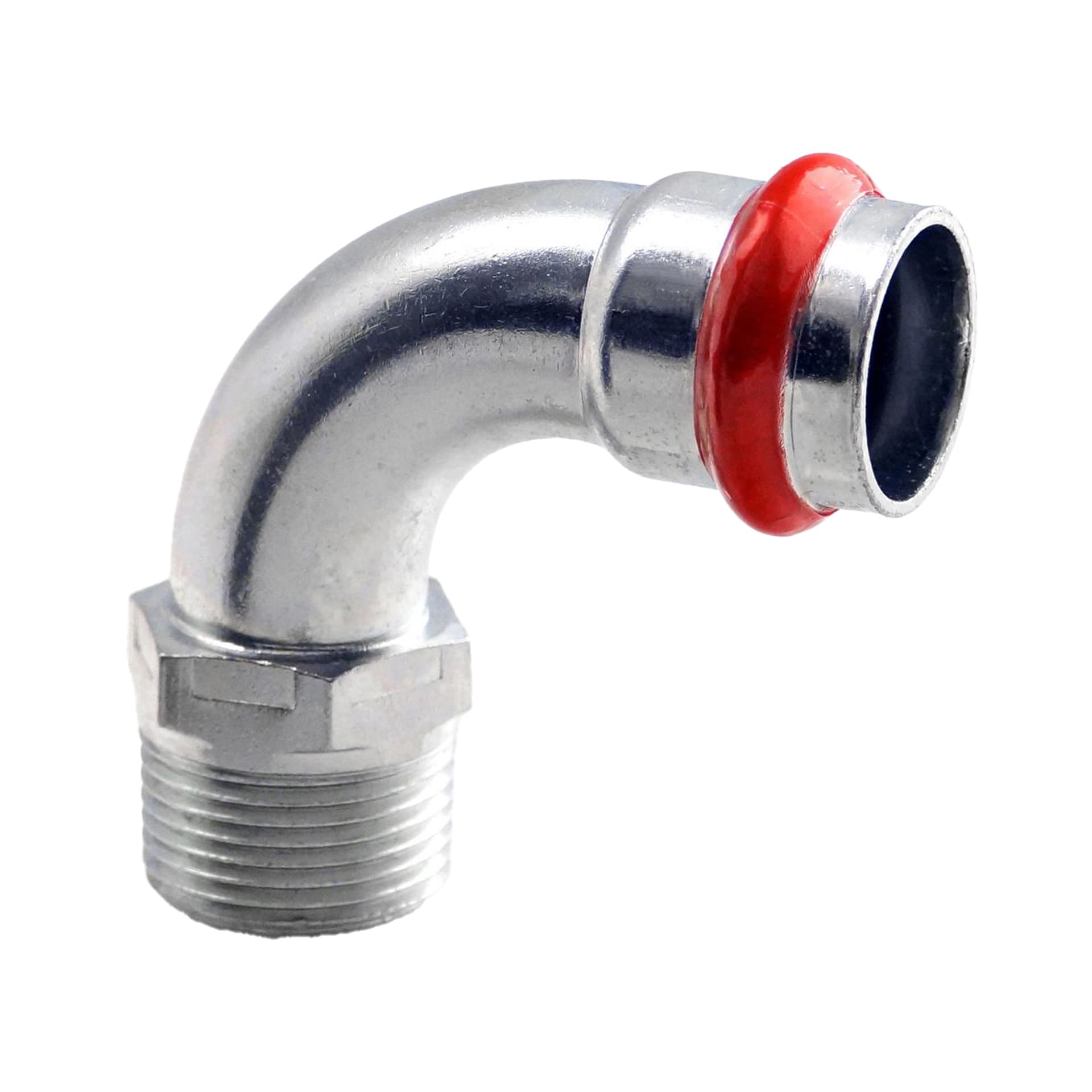 PRESS ACIER 'V'GALVANISÉ COUDE 90° M 1''X28 C83RFVILBP