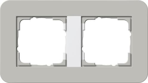 Cadre de finition Gira E3 Soft-Touch Gris avec cadre de support Blanc brillant Soft-Touch