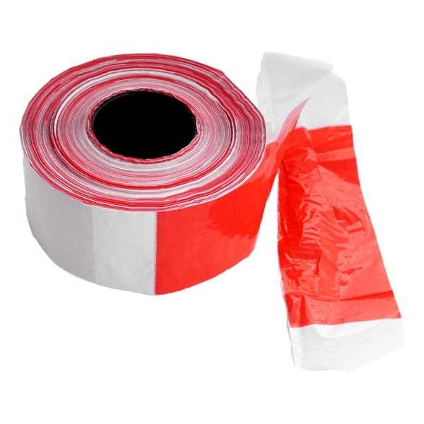 Ruban de balisage eco 80 x 500mm Rouge / Blanc