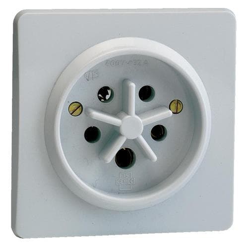 Prise étoile 3 pôles + N + T 32A Grise