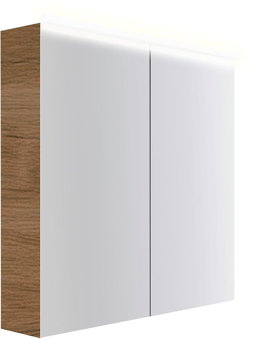 ARMOIRE TOILETTE COFFEE 2 PORTES 800MM 4250K TECTONA CHENE DECOR CARAMELLE