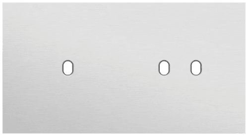 Plaque de recouvrement double, horizontale 71 mm d'entraxe, pour une fonction de commutation simple et une fonction de commutation double, Niko Toggle alu grey brushed