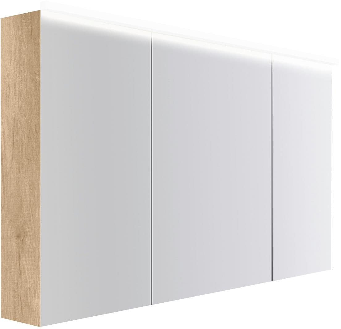 ARMOIRE TOILETTE COFFEE 3 PORTES 1400MM 4250K CHENE DECOR CACHMIRE