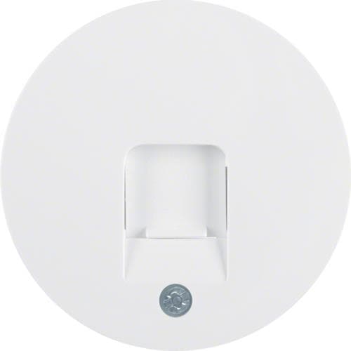 Enjoliveur avec 1 volet antipoussière et porte - étiquette Berker R.1 / R.3 Blanc polaire, brillant