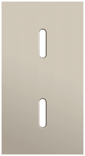 Plaque de recouvrement double, verticale 71 mm d'entraxe, pour deux fonctions de commutation simple, Niko Rocker steel champagne coated