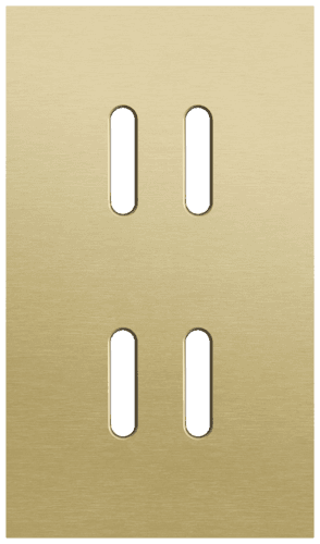 Plaque de recouvrement double, verticale 60 mm d'entraxe, pour des fonctions de commutation double, couleur Niko Rocker alu gold brushed