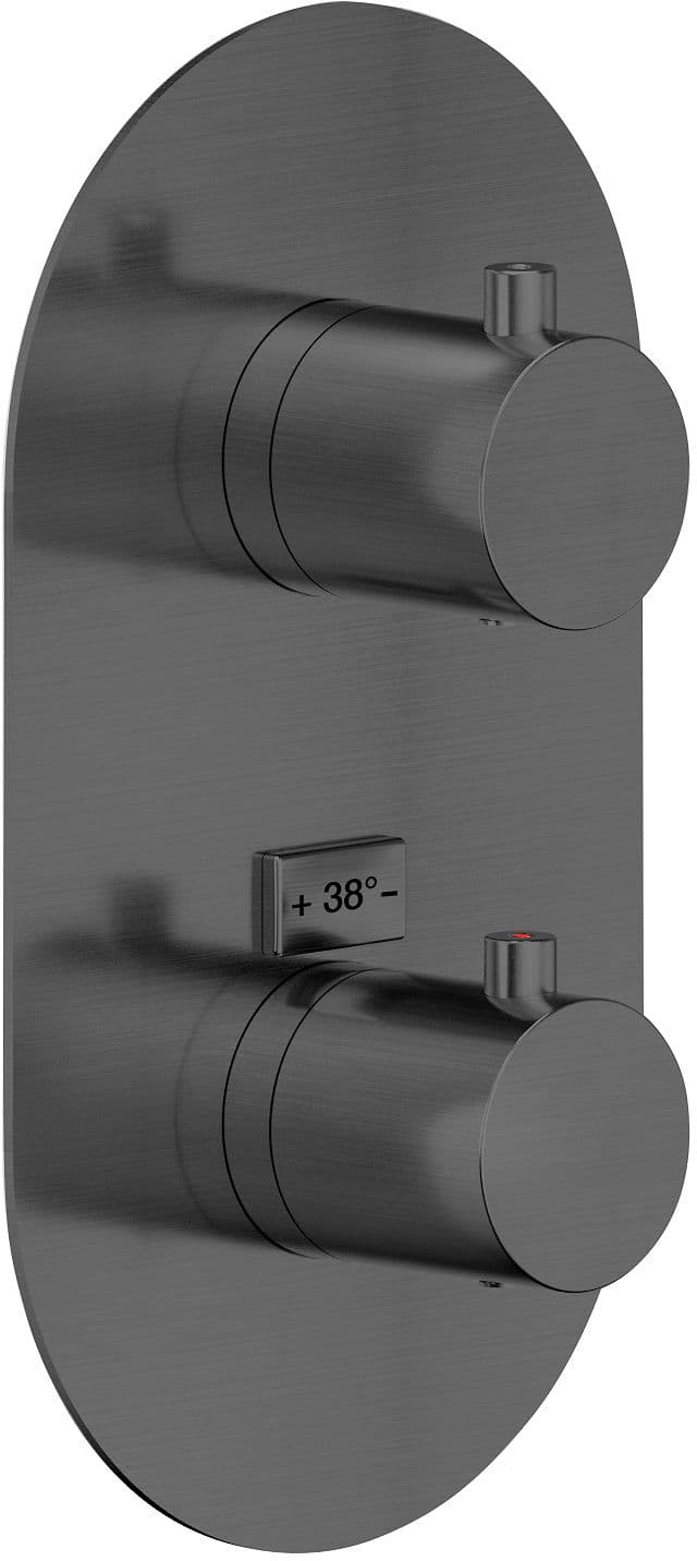SET DE FINITION THERMOSTAT+INVERSEUR LIVE/VELIS NOBILI GRAPHITE BROSSÉ