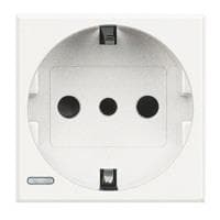 Axolute prise 2 pôles + T schuko type 30 entraxe 19mm - White