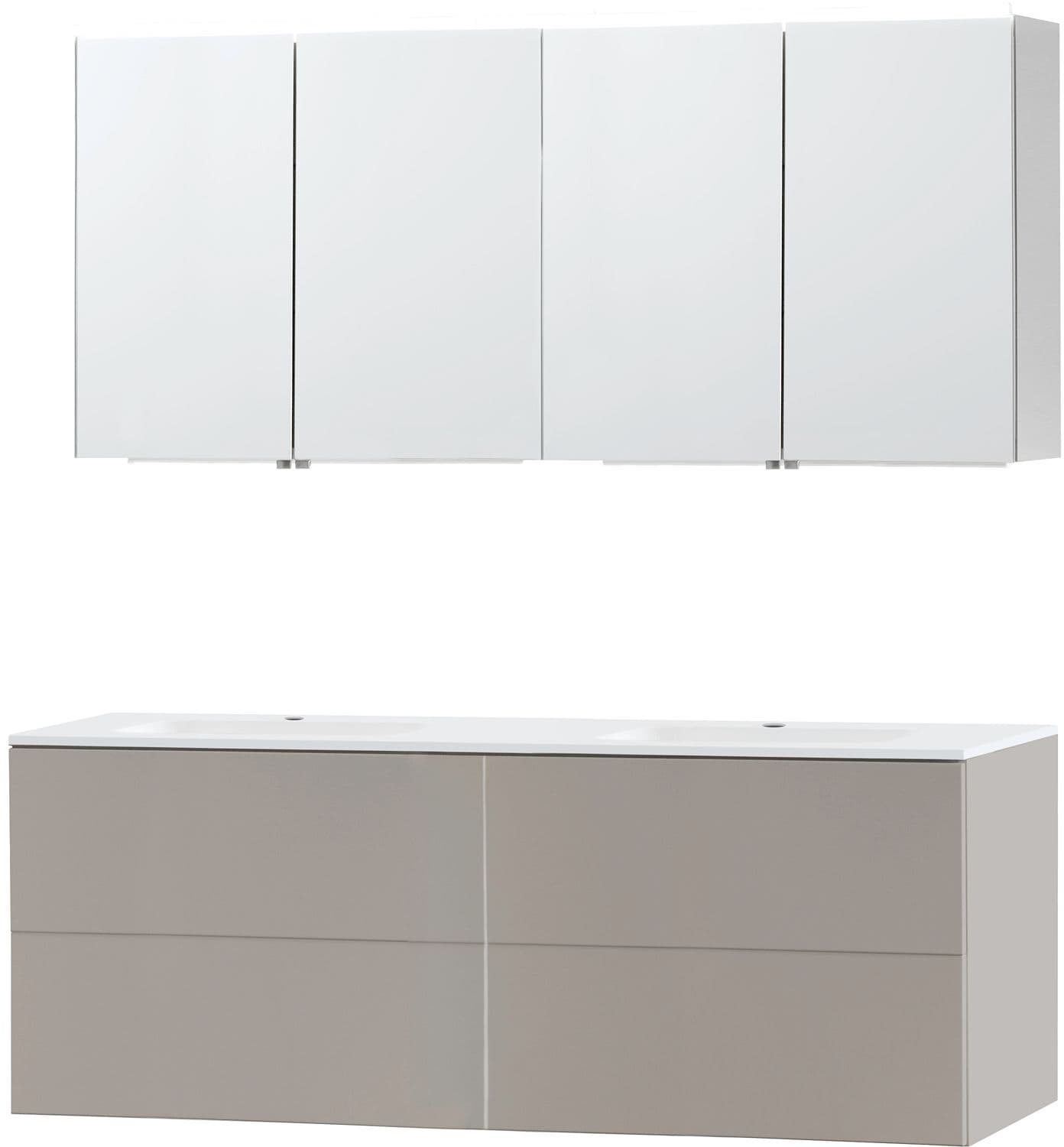 MEUBLE PURO DUO GRIS 160 MARBRE SYNTHETIQUE ARMOIRE TOILLETTE