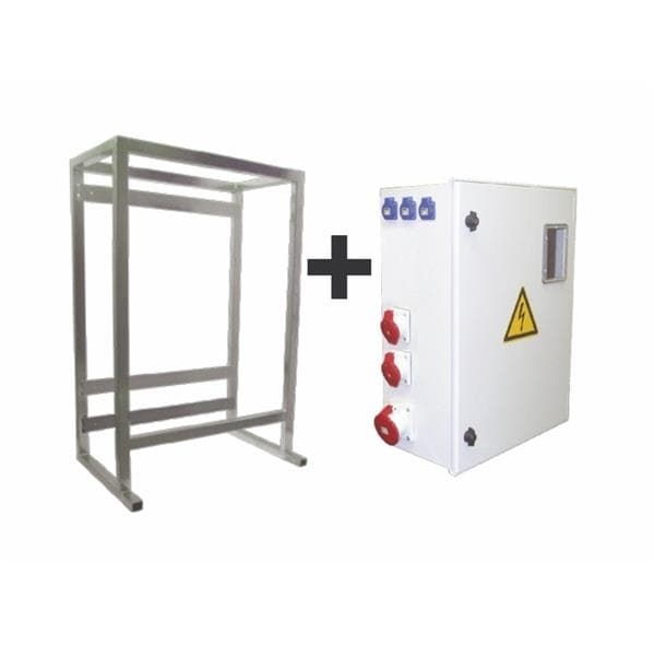 Coffret de chantier 32A + compteur + sélecteur réseau + châssis