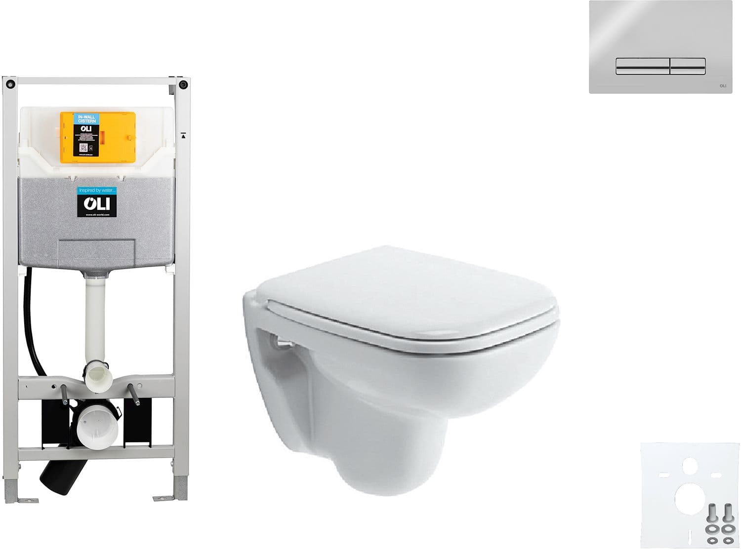 WALLFIX OLI WC SUSPENDU D-CODE COMPACT DURAVIT CODE GLAM BRILLANT CHROME