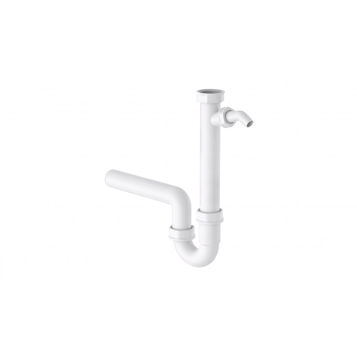 98831348 KS évier-siphon tubulaire, blanc, 1 1/2" F x 40 mm, avec 3/4" Raccordement de l'appareil