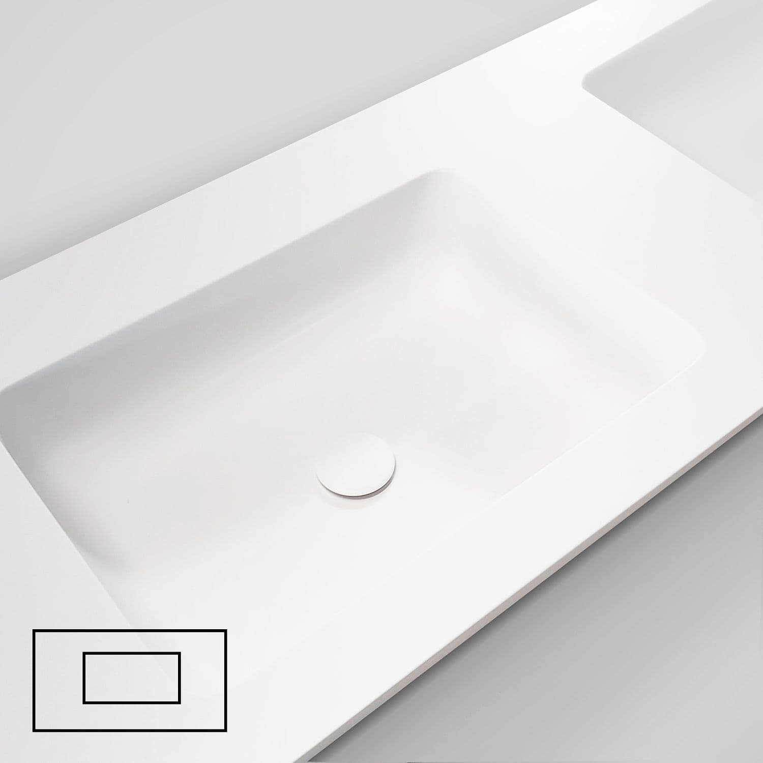 TABLET TAILOR TOP DOUBLE LAVABO DROITE 160CM SOLID XONYX BLANC