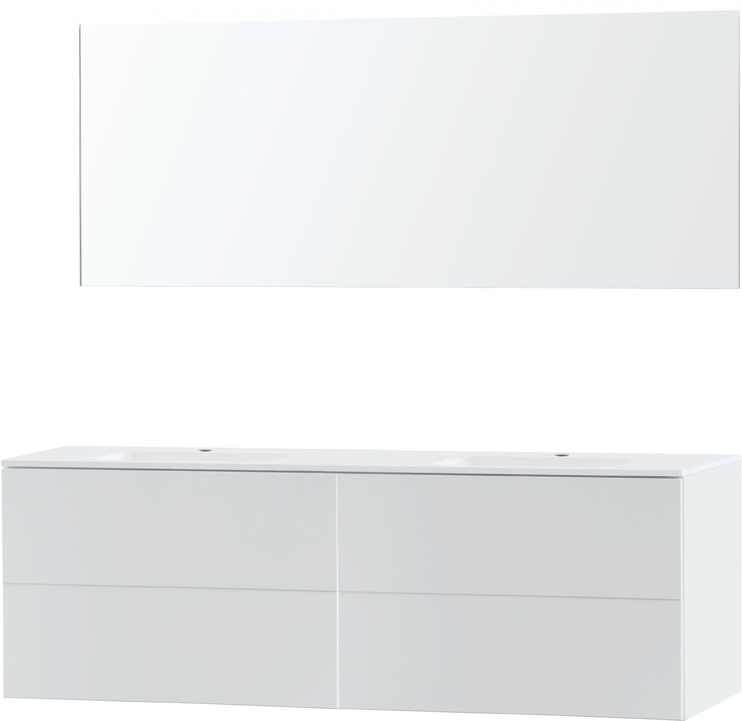 MEUBLE PURO DUO BLANC 180 MARBRE SYNTHETIQUE MIROIR