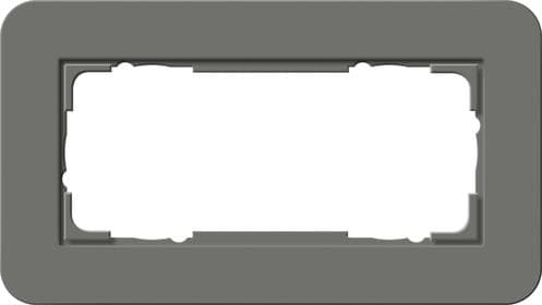 Cadre de finition Gira E3 Soft-Touch Gris foncé avec cadre de support Anthracite Soft-Touch Gris