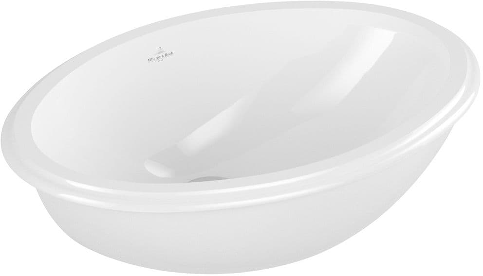 VASQUE A SOUS ENCASTRER EVANA V&B 615X415MM SANS PLAGE ROBINET +TROP-PLEIN BLANC