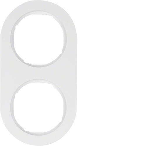 Plaque de recouvrement 2 postes Berker serie R.Classic Blanc polaire, brillant