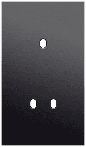 Plaque de recouvrement double, verticale 60 mm d'entraxe, pour une fonction de commutation simple et une double, Niko Toggle alu black brushed