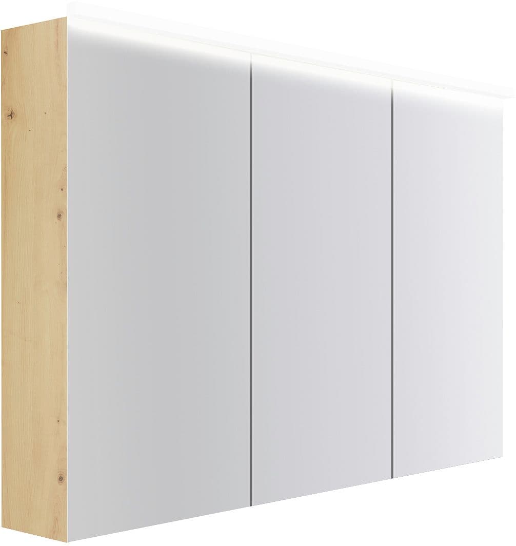 ARMOIRE TOILETTE COFFEE 3 PORTES 1200MM 4250K CHENE DECOR URBAN