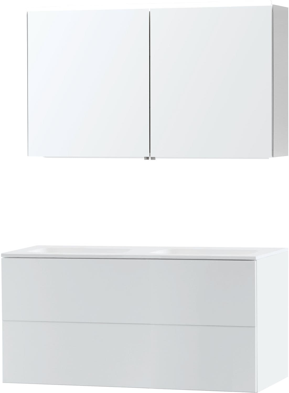 MEUBLE PURO DUO BLANC 120 SOLID MOLTO ARMOIRE TOILLETTE
