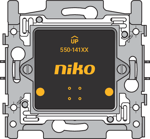 Platine murale simple avec socle pour Niko Home Control, 60 x 71 mm, fixation par griffes