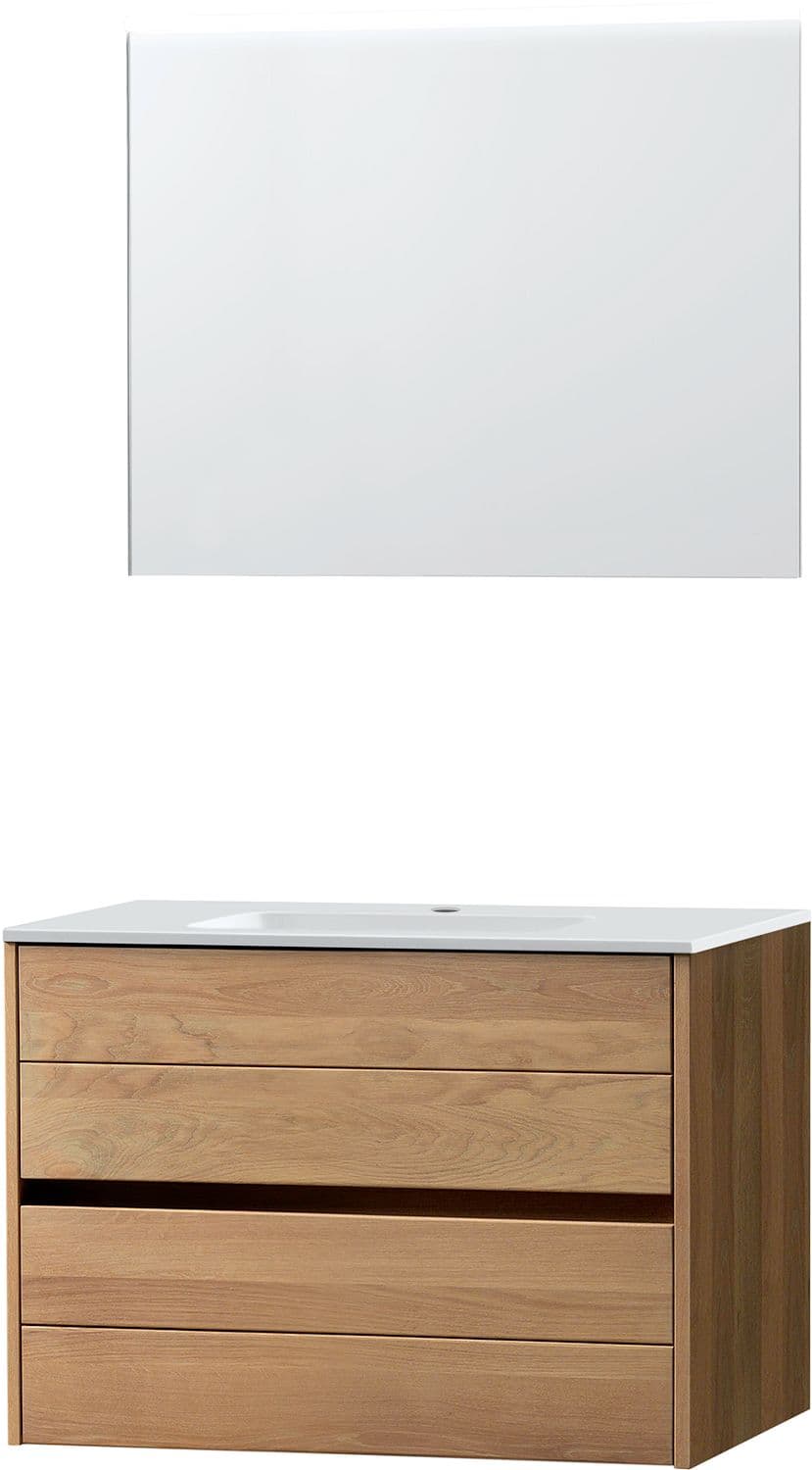 MEUBLE MOLTO CHENE MASSIF 90 PORCELAINE MIROIR
