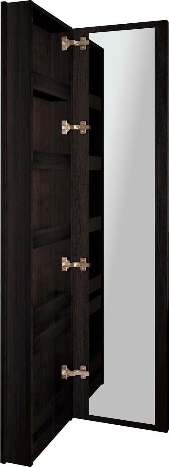 COMMODE MIROIR COFFEE ETROITE 1 PORTE GAUCHE 40 CHENE DECOR MOKKA