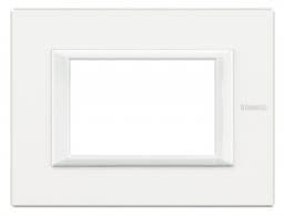 Axolute - plaque 3 modules Blanc Métal