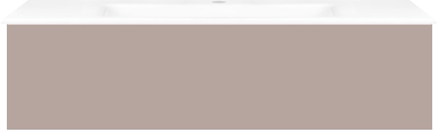 SOUS MEUBLE COFFEE 1 TIROIR 120 GRIS BASALTE MAT +LAVABO PORCELAINE BLANC