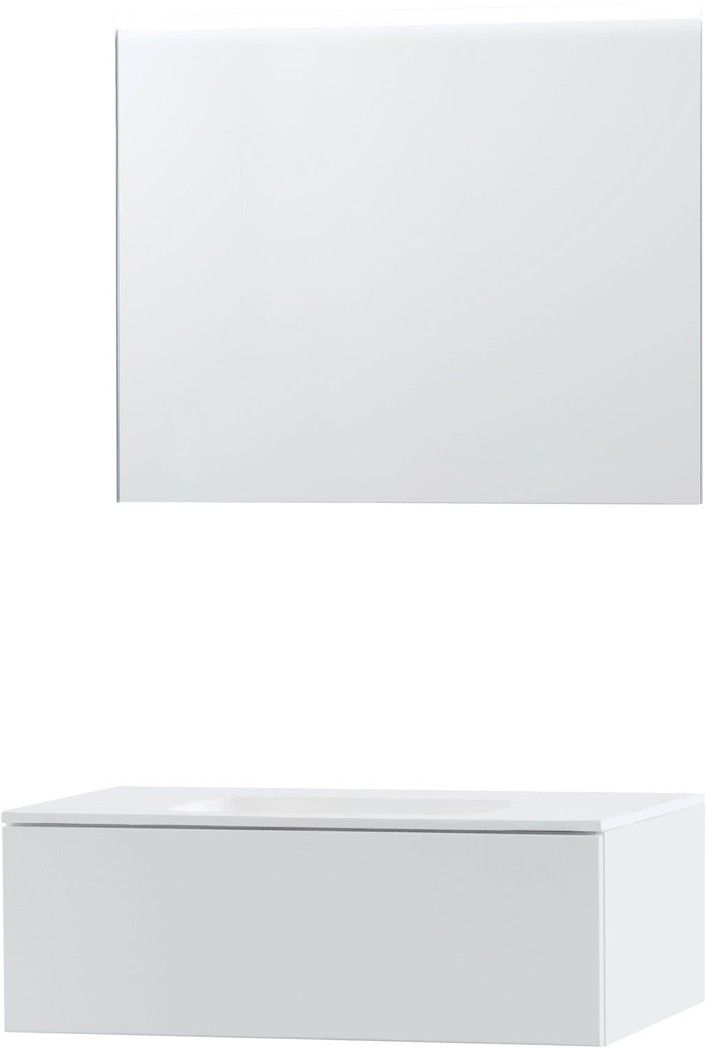 MEUBLE PURO SOLO BLANC 90 1 TIROIR SOLID MOLTO MIROIR