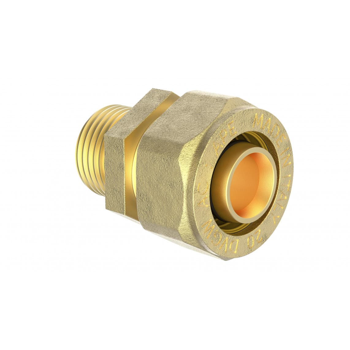 988905155 LT pièce intermédiaire, vierge, 16 mm x 1/2" M, raccord à serrer pour tube multicouche